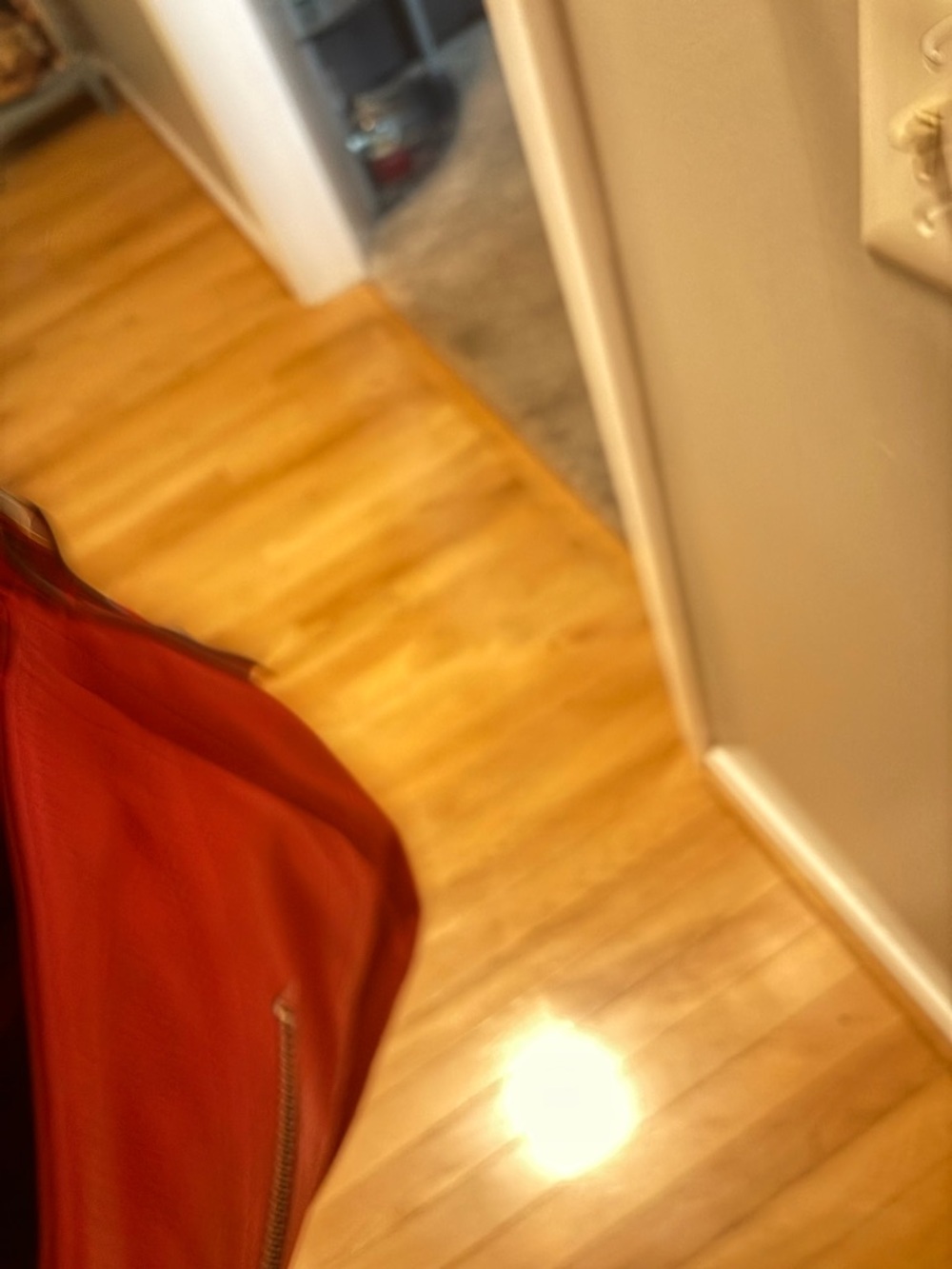 b. makowsky Red Leather Shoulder Bag with Flap and Stud Accents - Picture 8 of 8